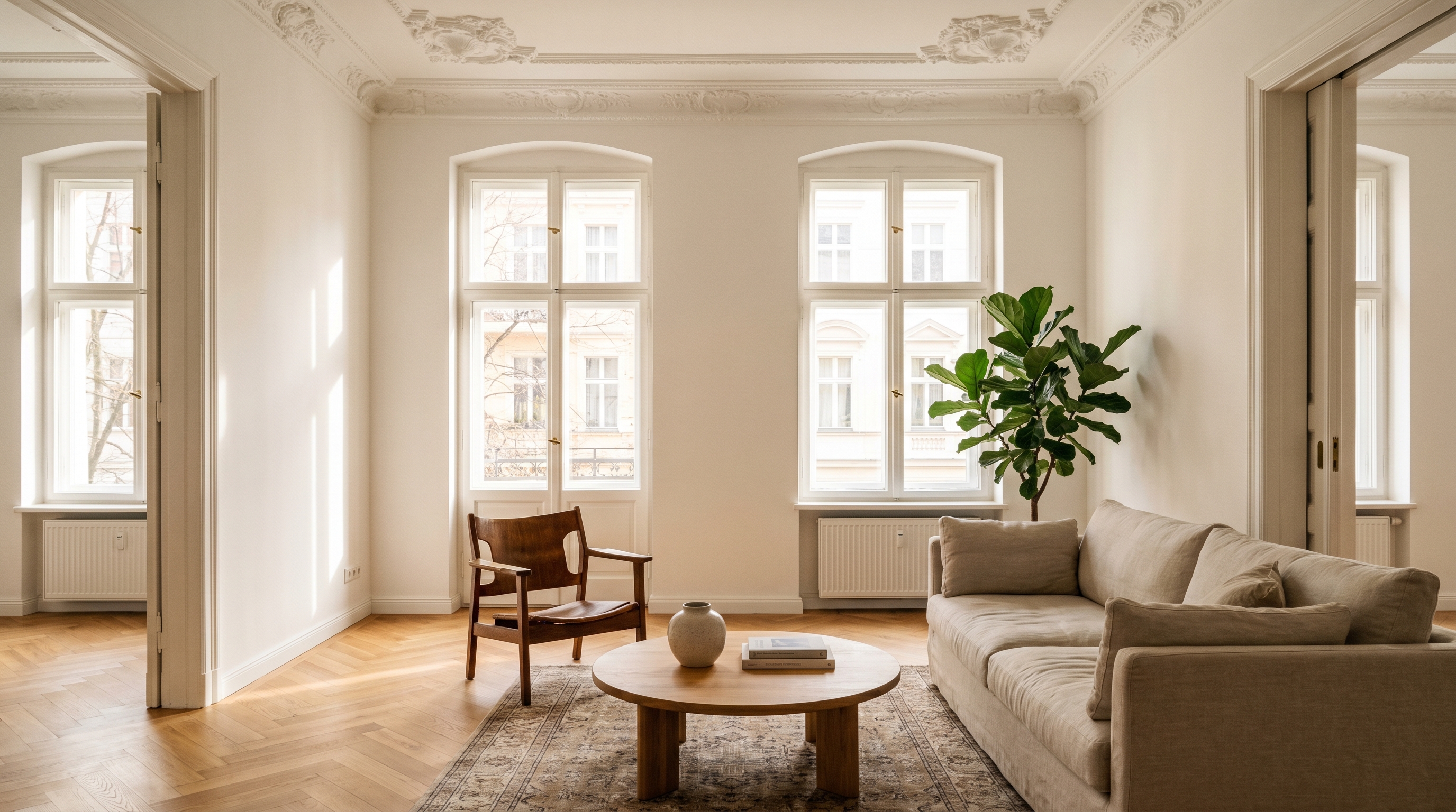 Renoviertes Altbau-Wohnzimmer